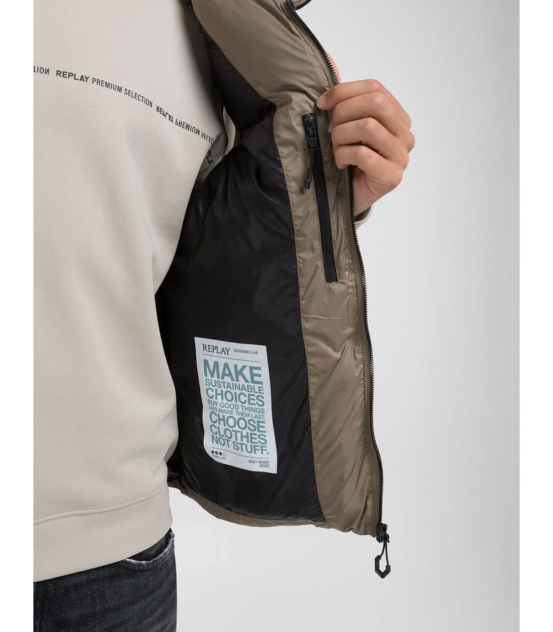 リサイクルポリキルティングECOベスト 詳細画像 ライトブラウン 6